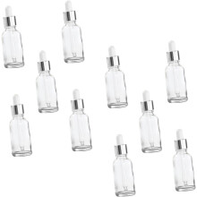 10pcs Glass Dropper Bottles Refillable Storage Bottles Essential Oil Portable Dropper for Travel Toiletries
