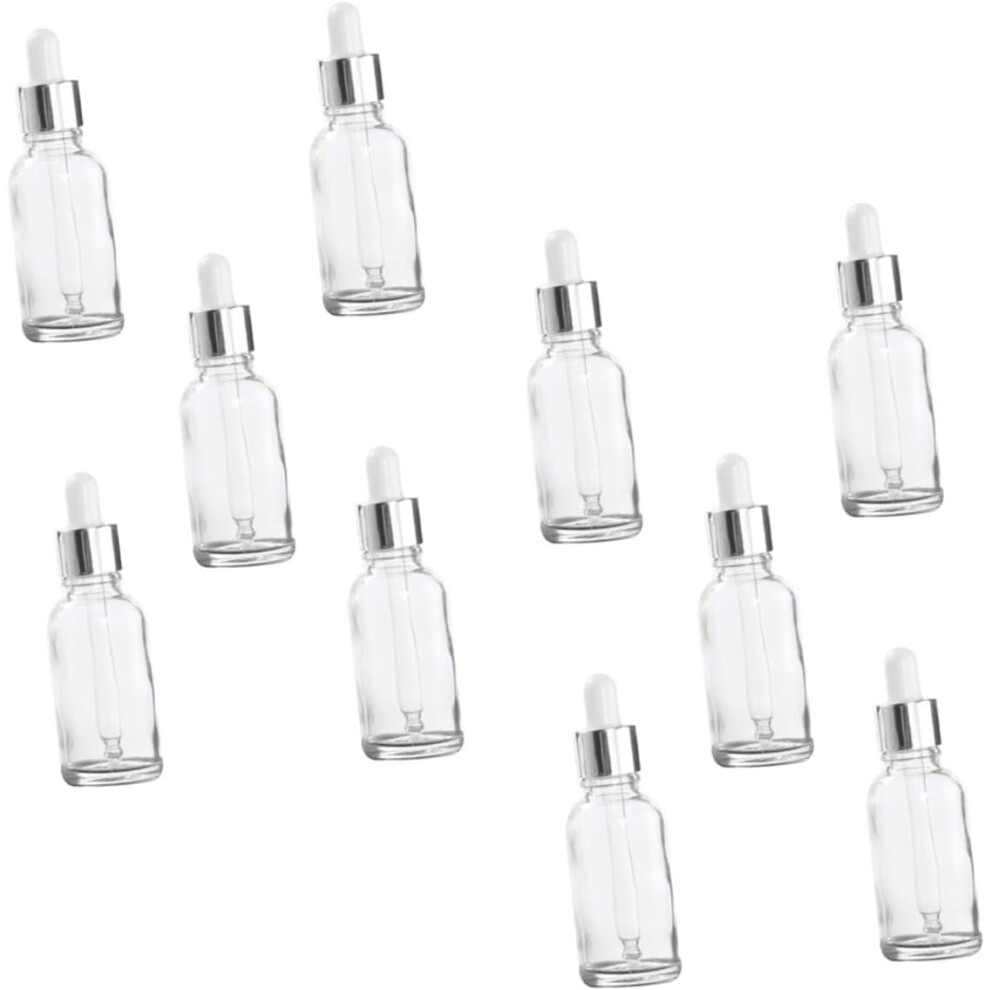 Hkhbjs 10Pcs Glass Dropper Bottles Refillable Storage Bottles Essential Oil Portable Dropper For Travel Toiletries