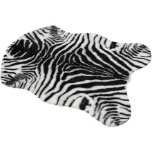 Fußmatte mit Zebrastreifenmuster, fischförmig, aus Acrylfasern, rutschfeste Unterseite, komfortabel