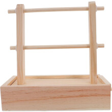 Tragbarer, zweilagiger Wollknäuelhalter aus Holz mit abnehmbarer Aufbewahrungsbox, Wollregal aus Holz