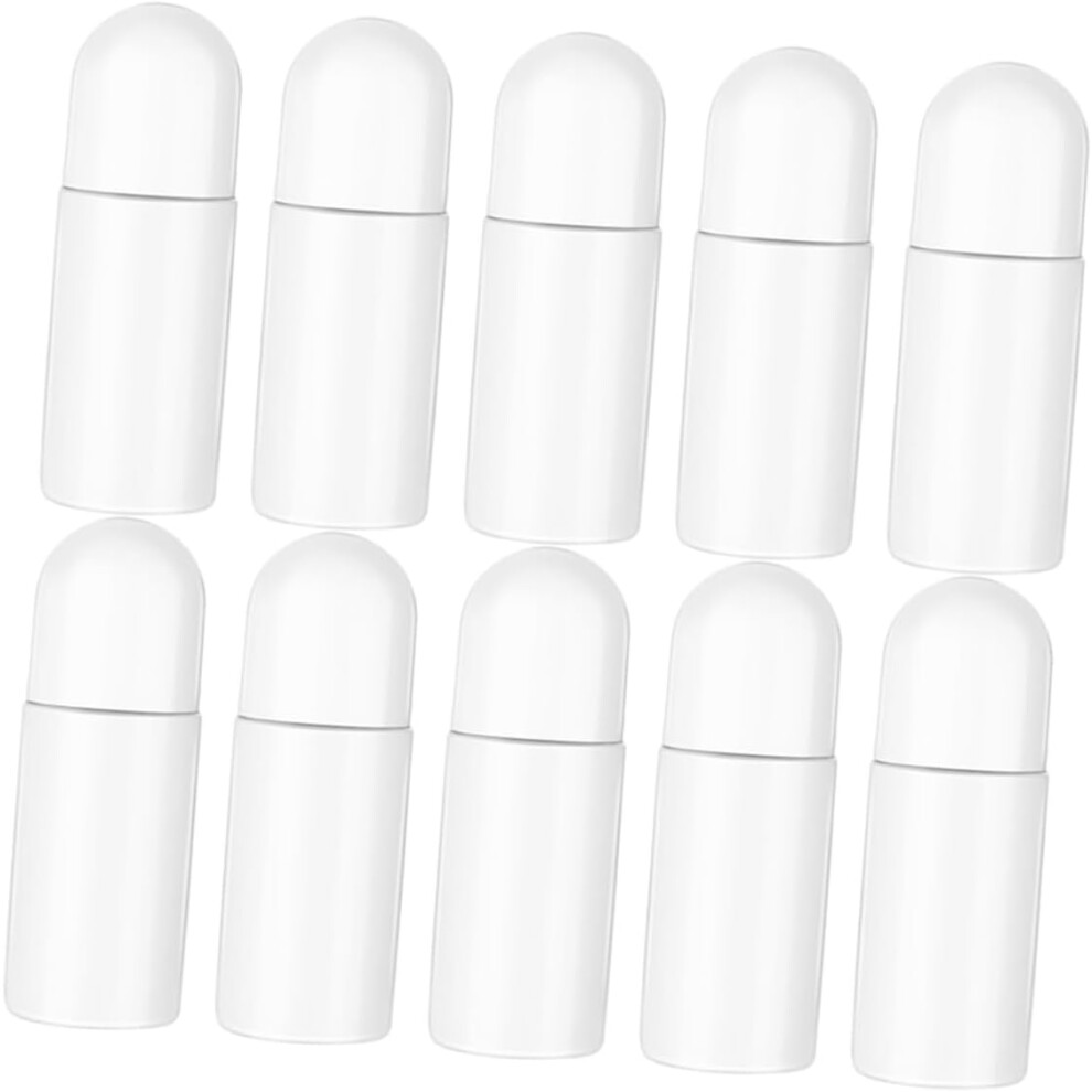 Hkhbjs White 10Pcs 30Ml Roller-On Containers Refillable Plastic Perfume Bottles