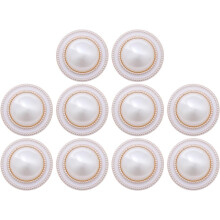 Lot de 10 boutons ronds nacrés de 21 mm pour la couture et la décoration de vêtements et manteaux.