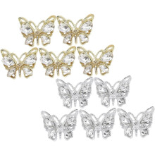 10 Stück Schmetterlings-Nagelsteine, glänzende Anhänger für Acrylnägel, Dekorationszubehör