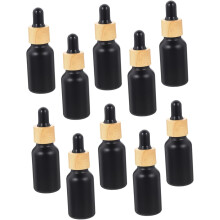 10pcs garrafa de vidro de óleo essencial Black Frosted vazio garrafa gota para armazenamento de óleo maquiagem fornecimento
