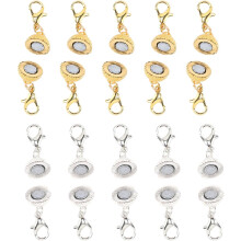 10 Stück Magnetverschluss-Schmuckverbinder für Armbänder und Fußkettchen, Material: Kupfer, glänzende Oberfläche, geeignet
