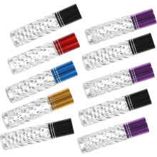 10pcs 10ml vidro rolar garrafas para óleos essenciais e perfume cor aleatória inclinação grão Viagem amigável