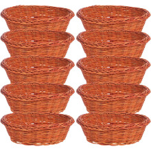 Paniers à pain ovales en rotin, petits porte-pain empilables, lot de 10, solution polyvalente