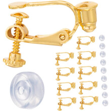 Ohrclip-Konverter aus goldener Legierung mit weichem Silikonkissen, Clip-Ohrringe ohne Ohrloch für die DIY-Ohrringherstellung