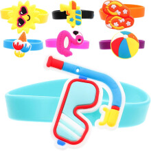 10 Stück dehnbare Silikon-Armbänder mit Cartoon-Motiven für Jungen und Mädchen, Sportarmbänder, Partygeschenke, weiche Armbandketten