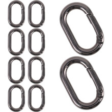 10 llaveros metálicos ovalados negros con resorte, de aleación de zinc, para bolsos, cierres y correas. Accesorios de ferretería minimalistas.