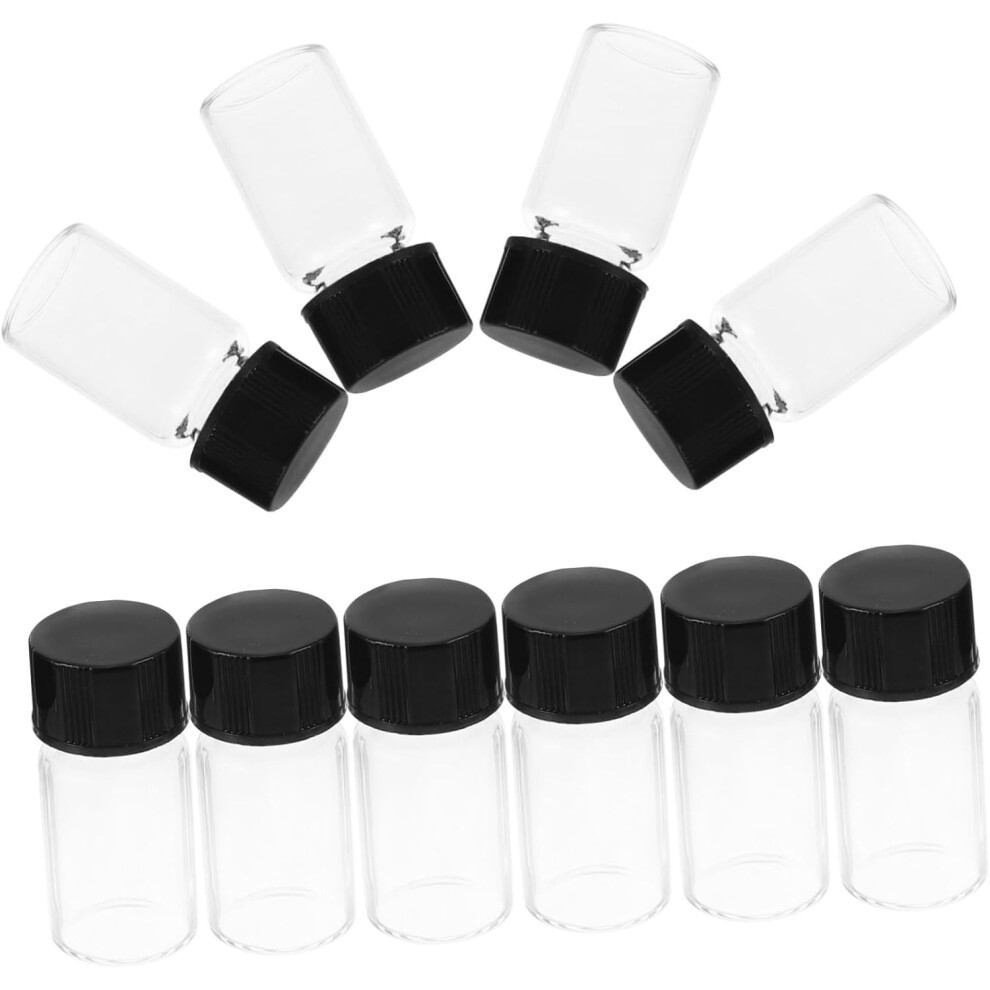 Hkhbjs 10Pcs Small Liquid Sample Vials Screw Caps Leakproof Glass Jars For Lab Supplies