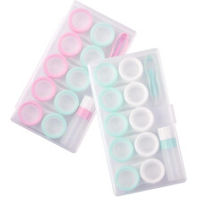 2 db kontaktlencse-doboz macaron tároló PP tok csipesz utazó hordozható otthoni használatra szemkontaktus tok