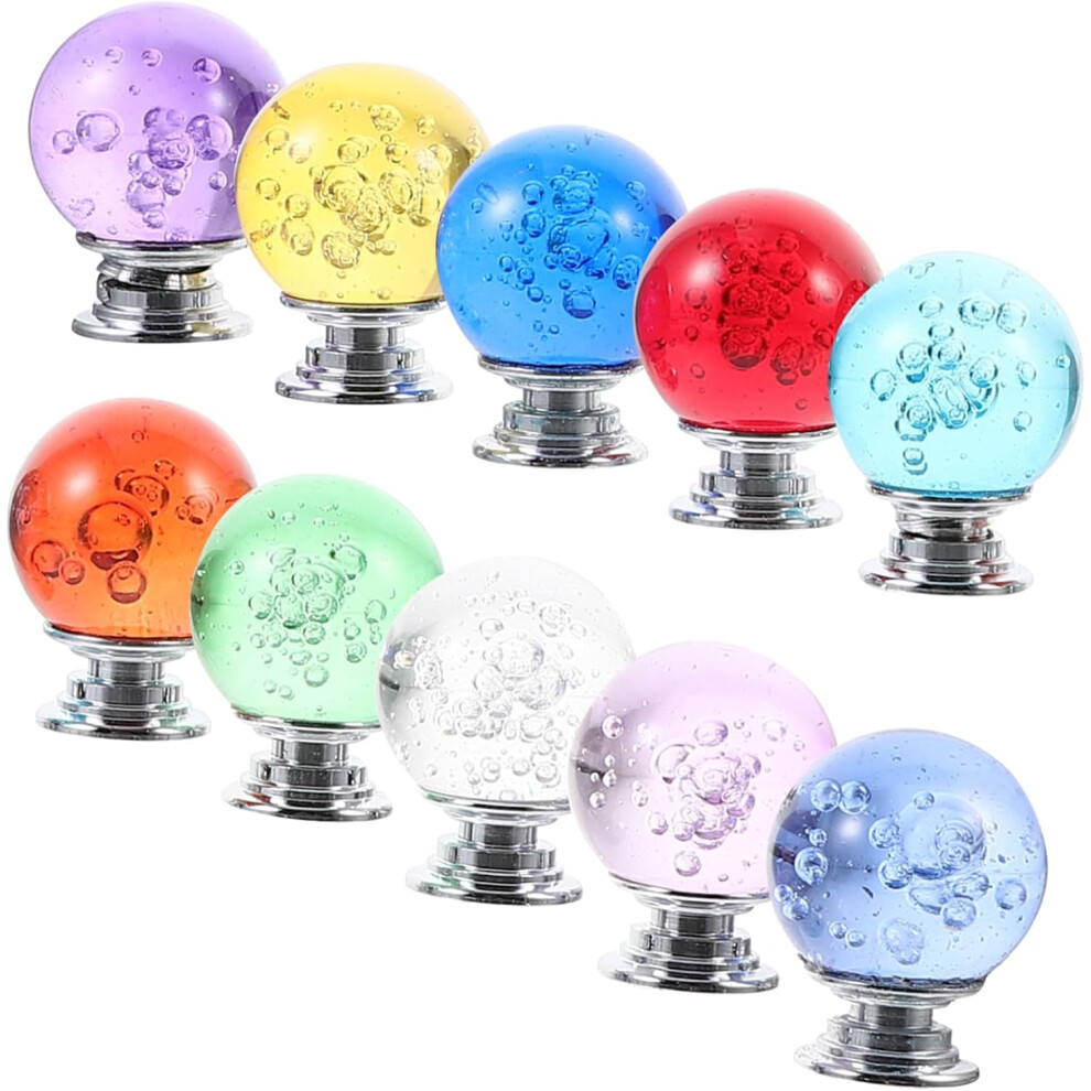 10Pcs Crystal Handle Drawer Pulls Single Hole Knobs For Kitchen Cabinet Bathroom 5455468330490