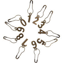 10 Stück Maschenmarkierer aus Metall, Nummer 0-9, zum Stricken und Häkeln (DIY)