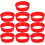 10pcs Red Plastic Traffic Cone Chain Connectors Safety Barrier Ring Hooks 1