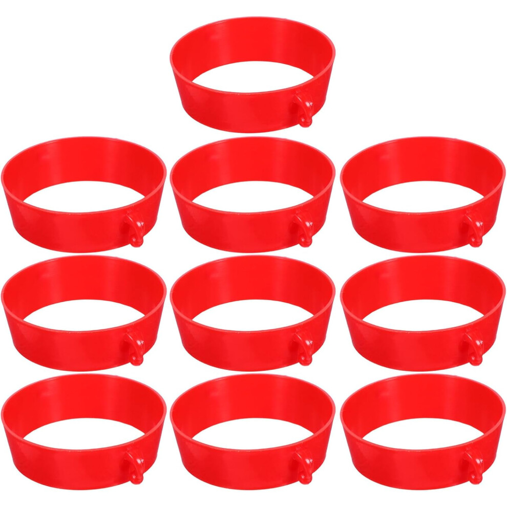 10Pcs Red Plastic Traffic Cone Chain Connectors Safety Barrier Ring Hooks 5455468295546