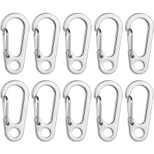 10 Stück D-förmige Kletterkarabiner mit Sicherheitsverriegelung und Schnellverschlüssen, multifunktionale Haken