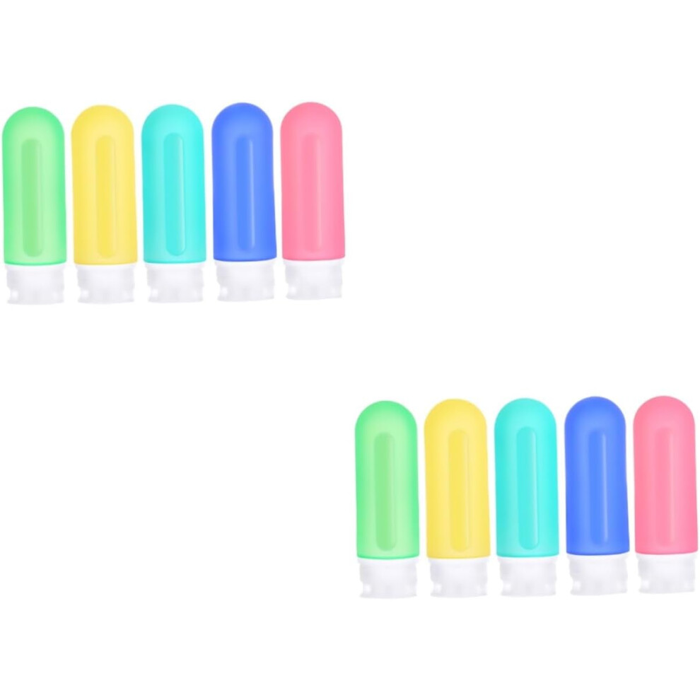 Hkhbjs 10Pcs Leak Travel Bottles Container Squeeze Silicone Toiletries Accessories For Travel Bottles For Toiletries