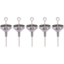 Lot de 10 mini-entonnoirs en acier inoxydable pour le transfert de parfums, d'huiles essentielles et de poudres (usage en laboratoire).