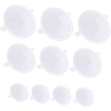 Lot de 10 entonnoirs en plastique épais pour flacons d'huiles essentielles et de parfums - Petit entonnoir pour usage domestique et culinaire