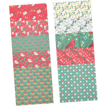 10 carrés de tissu en coton imprimés pour Noël, 25 x 25 cm, pour patchwork.