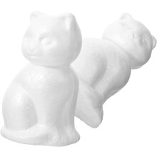 10 Stück 14 cm große Schaumstoffembryonen in Katzenform, DIY-Bastelset für Jungen und Mädchen, unbemalte Tierembryonen