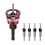 (Red) Smart Depth Stop Drill Set 4pcs - Carbon Steel Countersink Bits Adjustable Stop 1