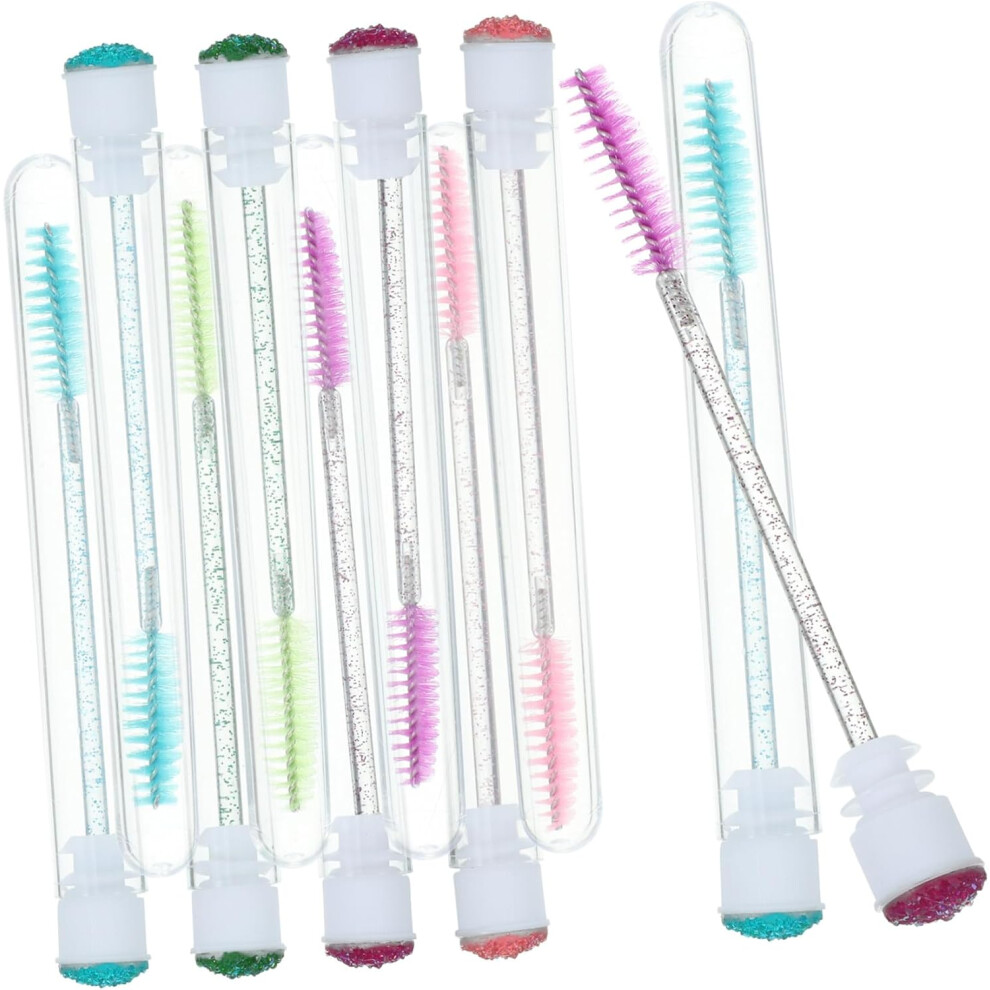 Hkhbjs 10Pcs Eyebrow Brush And Eyelash Extension Makeup Plastic Brush Wands With Crystal Abs Tubes