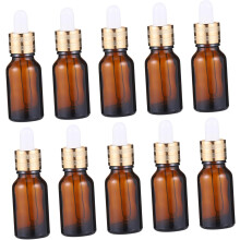 10 Stück sandgestrahlte Tropfflaschen aus Glas für ätherische Öle, Kosmetikbehälter für Flüssigkeiten, ideal für Reisen und Haaröl