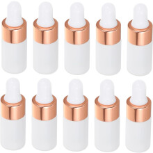 10 Stück 3 ml Roségoldene Glas-Tropfflaschen, tragbare Kosmetik-Flüssigkeitsspenderflaschen