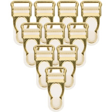 10 Stück verstellbare Strumpfhalterclips aus goldfarbener Legierung mit rutschfester Oberfläche