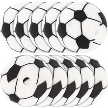 10 Stück 15 mm Silikon-Sportballperlen mit Löchern für DIY-Armbandherstellung, Volleyball-Schmuckbastelzubehör
