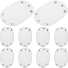 Lot de 10 rallonges triangulaires pour entrejambe de body, blanc, Ă boutons-pression.