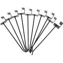 10 robuste Metallhaken für Lamellenwände und Paneele, schwarze Vierkantrohr-Hängehaken 2,5–20 cm
