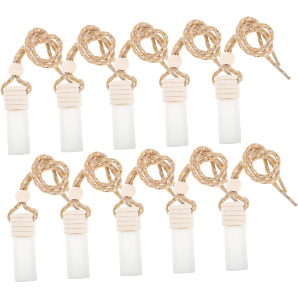 Hkhbjs 10Pcs Car Perfume Bottle Pendant Hanging Glass Air Freshener Diffuser Caps