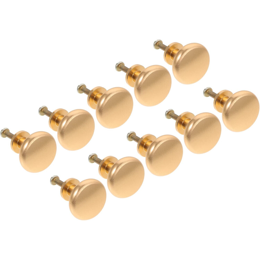 10Pcs Single Hole Round Cabinet Drawer Pull Knobs Gold Handles For Wardrobe Dresser Simple Kitchen Hardware 5455468330315