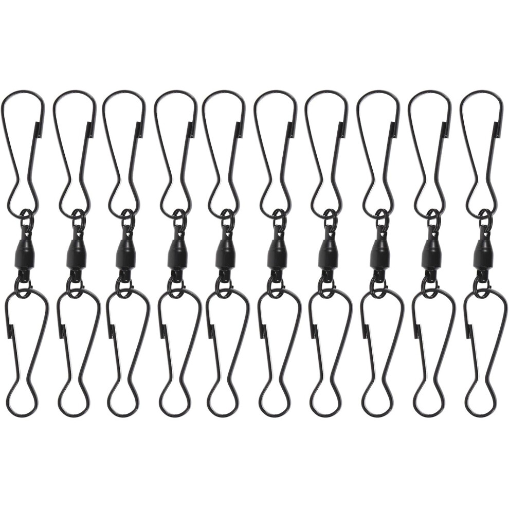 Wind Hanger Hooks Black 10Pcs Stainless Steel 360 Rotating Strong Dual Clips Wind Chimes Hooks 5455468322426