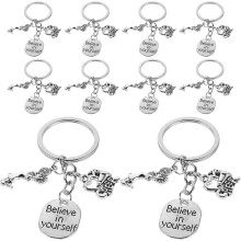 10er-Pack Schlüsselanhänger mit Cheerleader-Motiv, Metall-Taschenanhänger, niedlicher Handtaschenanhänger