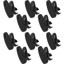 10 Stück schwarze Mikrofonclip-Halter für Hemd- und Reversmikrofone, robustes Kunststoffmaterial