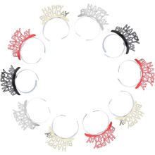 10er-Packung Haarreifen für Jungen und Mädchen zum Geburtstag, Party-Kopfbedeckungen, lustige Haaraccessoires, zufällige Farben