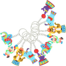 10er-Set kleine Zirkus-Schlüsselanhänger mit Clown, Seelöwe, Elefant und Tigerhut