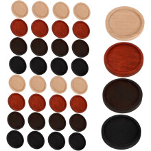 40 Stück Vintage-Holztabletts, runde Holztabletts, kleine Halsketten- und Anhänger-Präsentationsschalen aus Holz, natürliche Schale