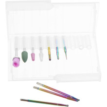 10 brocas para uñas portátiles, de acero inoxidable, nailon y silicona, en colores surtidos.