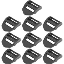 10 Stück verstellbare Leiterschnallen aus Kunststoff für Rucksack- und Gepäckgurte, 25 mm Gurtband, Ersatzschnallen-Set