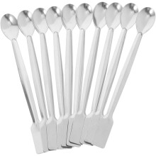 Lot de 10 spatules de laboratoire doubles en acier inoxydable pour prélèvement et manipulations de précision.