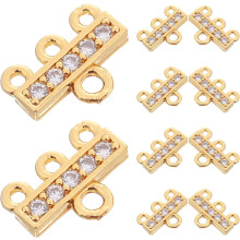 10 Stück 18 Karat vergoldete, mehrlagige Schmuckverschlüsse für mehrsträngige Armbänder