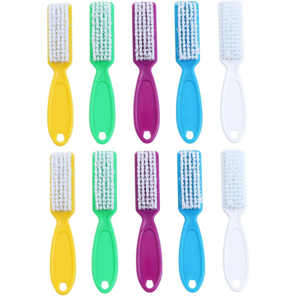 Hkhbjs 10Pcs Nail Cleaning Brushes With Long Plastic Handle For Fingernails And Nail Art Manicure Tools