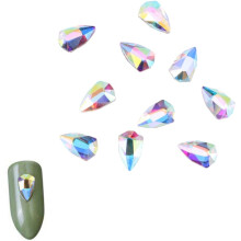 10 strass per unghie finte con retro piatto in cristallo