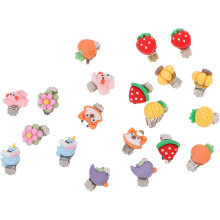 10 Paar Kinder-Clip-Ohrringe, leichte Ohrclips mit Blumen- und Fruchtmotiven