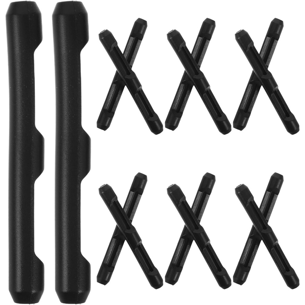 Hkhbjs Black Silicone Eyeglass Temple Sleeves Non-Slip Eyewear Retainer Grips Soft Glasses Temple Tip Covers 10 Pairs